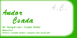 andor csada business card